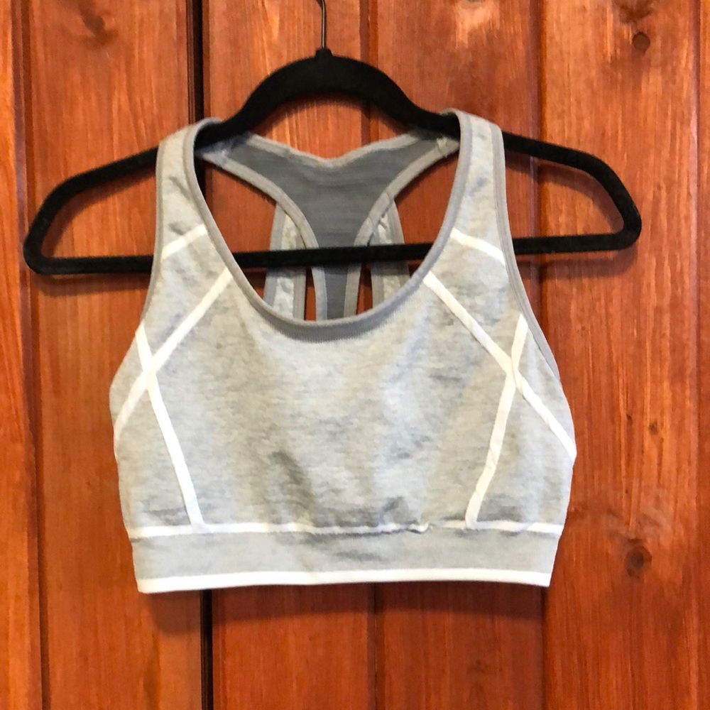 Grey light support sports bra